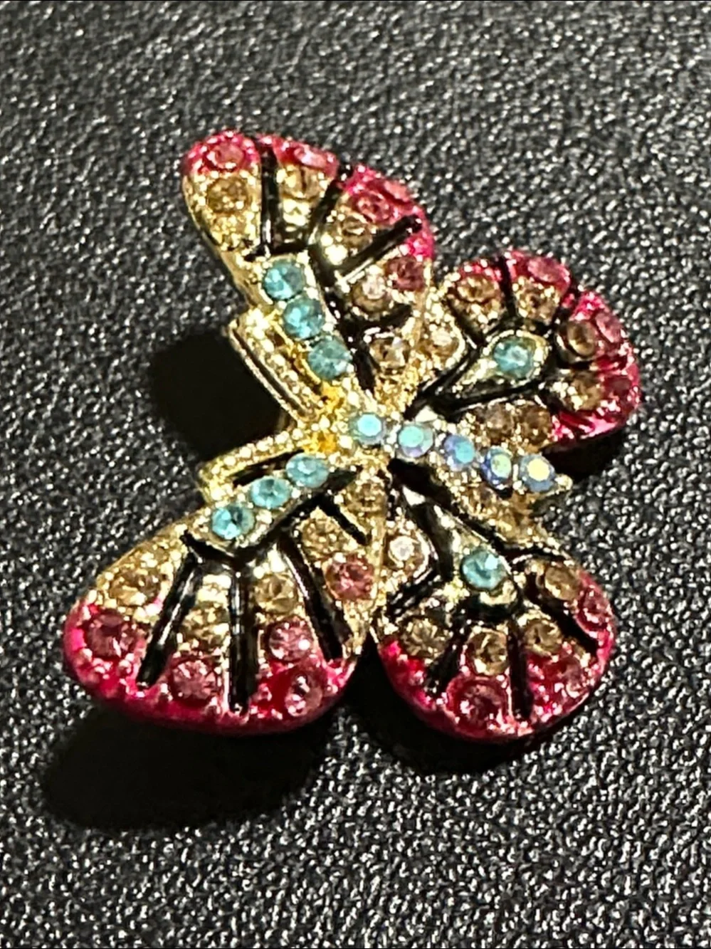 Roman 2017 Bereavement 18k Gold Plate & Crystal Accent Butterfly Brooch